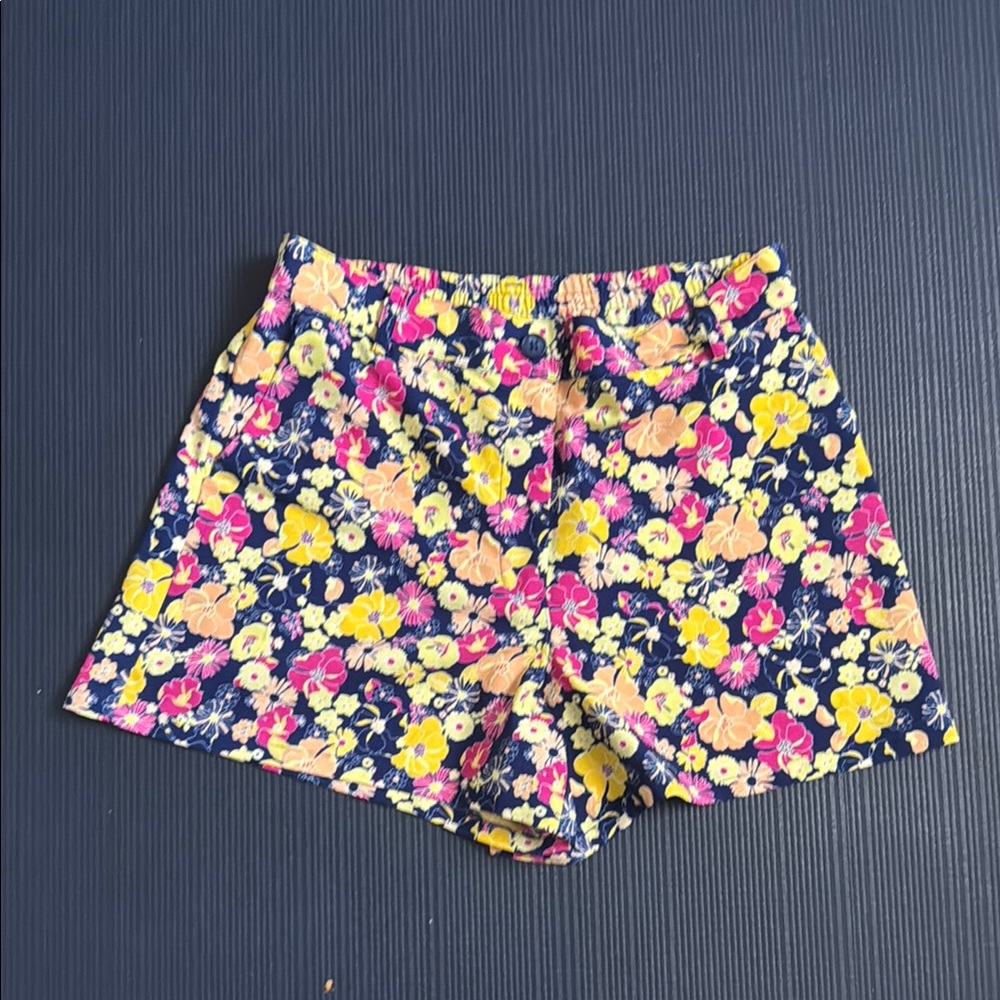 Modcloth High Waist Blue and Yellow Shorts